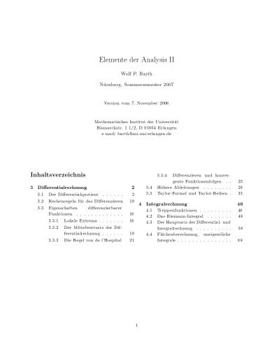 Elemente der Analysis II [Lecture notes]