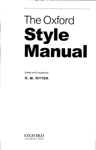 The Oxford Style Manual