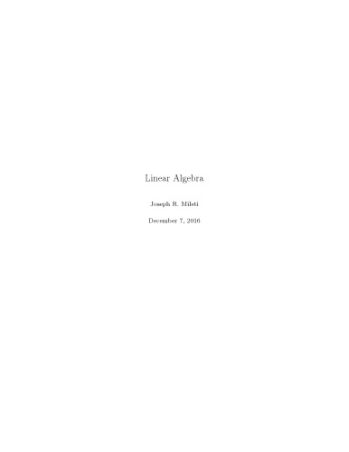 Linear Algebra [Lecture notes]