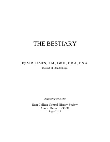 The bestiary