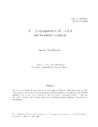 N = 2 supergravity in d = 4, 5, 6 and its matter couplings