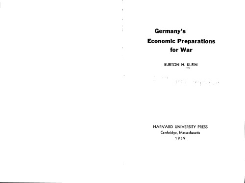 Germany’s Economic Preparations for War