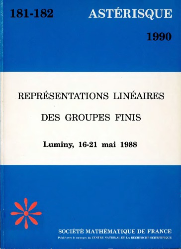 Représentations linéaires de groupes finis