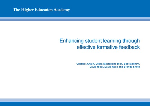 Enhancing student learning through effective formative feedback