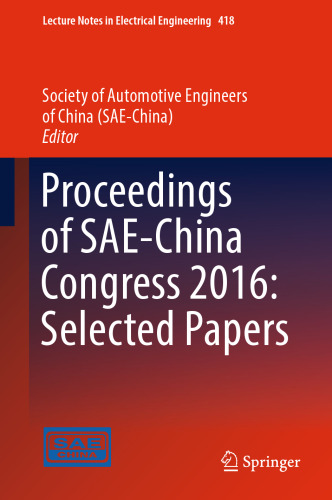 Proceedings of SAE-China Congress 2016: Selected Papers