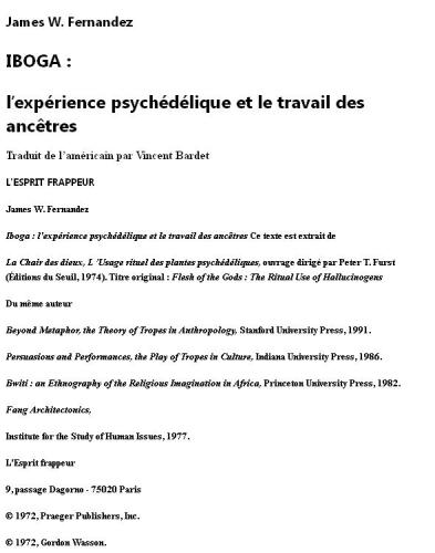 Iboga: l’expérience psychédélique et le travail des ancêtres