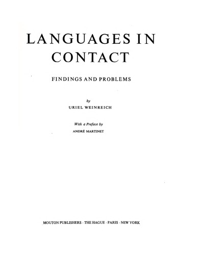 Languages in contact: findings and problems