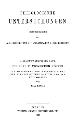 Die fünf Platonischen Körper