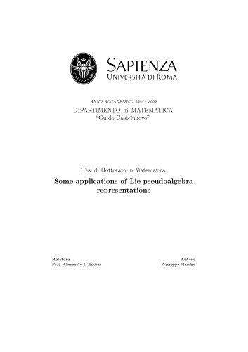 Some applications of Lie pseudoalgebra representations [PhD thesis]