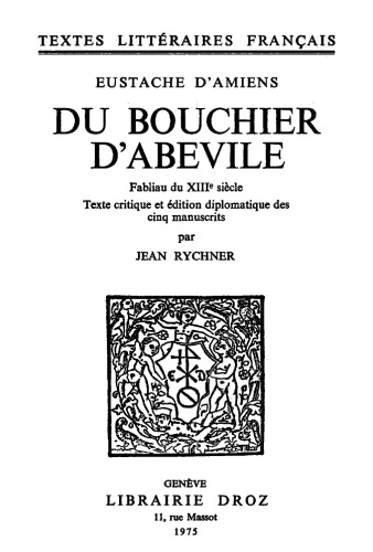 Du bouchier d’Abevile, fabliau du XIIIe siècle