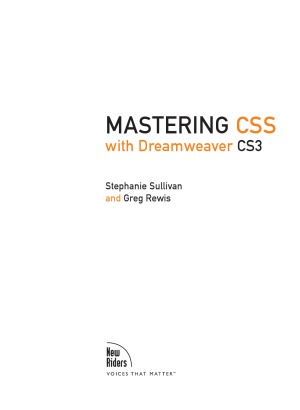 Mastering CSS with Dreamweaver CS3