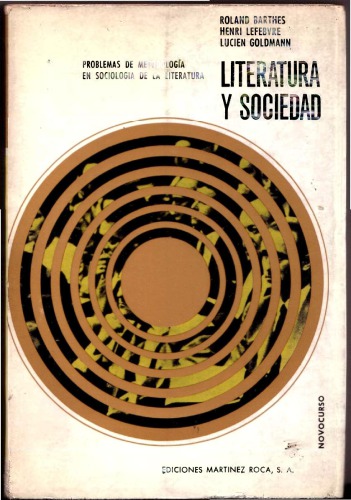 Literatura y sociedad. Problemas de metodología en sociología de la literatura