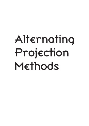 Alternating Projection Methods