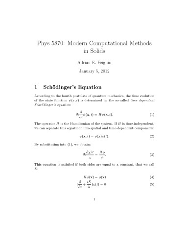 Phys 5870: Modern Computational Methods in Solids