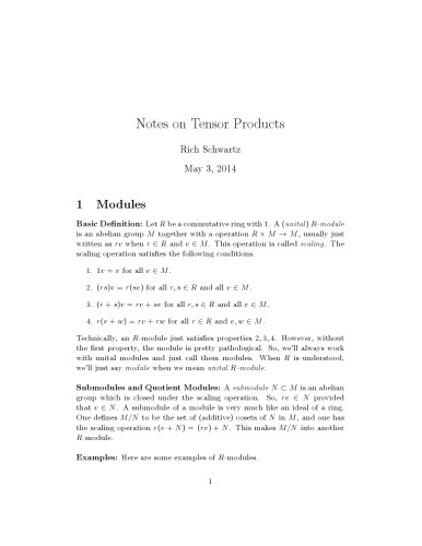 Notes on Tensor Products [expository notes]