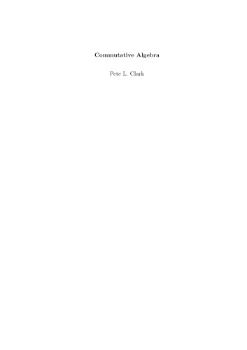 Commutative Algebra [Lecture notes]