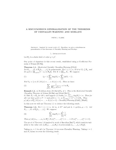 A simultaneous generalization of the theorems of Chevalley-Warning and Morlaye [preprint]