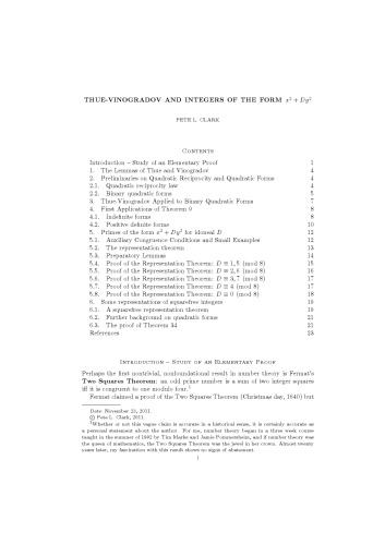 Thue-Vinogradov and integers of the form x^2+Dy^2 [expository notes]