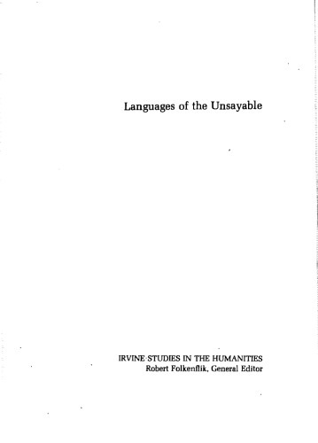 Languages of the unsayable : the play of negativity in literature and literary theory