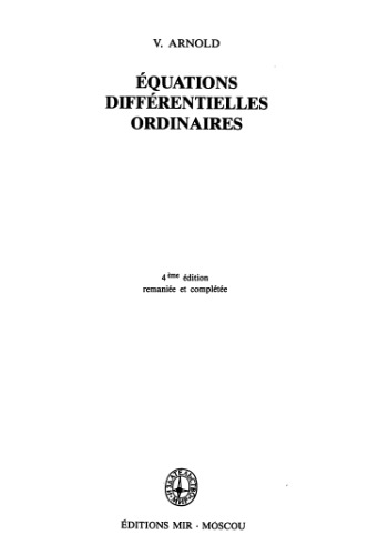 Equations différentielles ordinaires