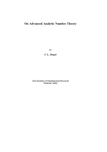 On Advanced Analytic Number Theory