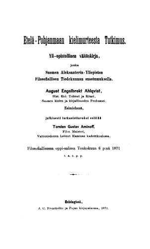 Etelä-Pohjanmaan kielimurteesta tutkimus