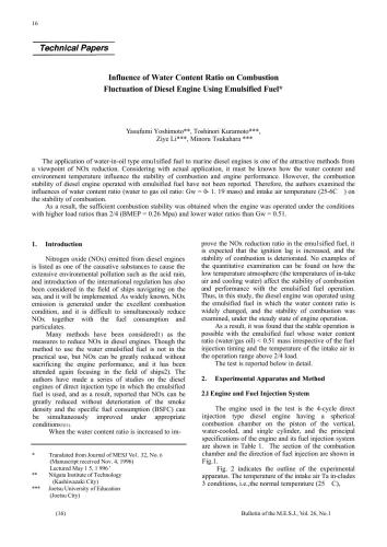 Influence of Water Content Ratio on Combustion Fluctuation of Diesel Engine Using Emulsified Fuel