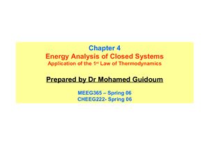 Energy Analysis of Closed Systems