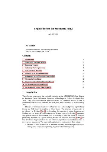 Ergodic Theory for Stochastic PDEs