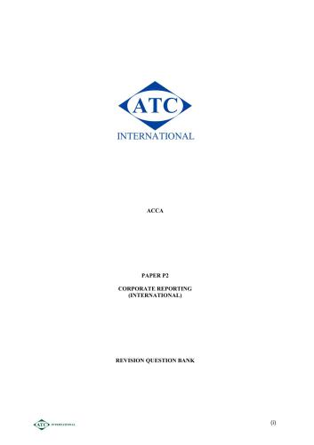 ACCA P2 Corporate reporting (Internationa) (ATC)