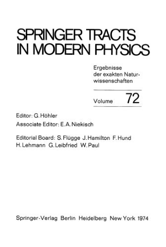 Springer Tracts in Modern Physics