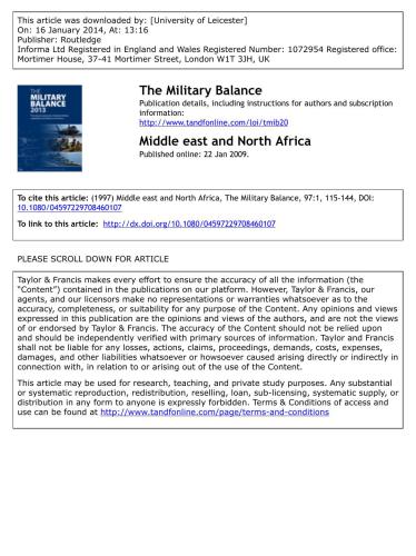 The Military Balance 1997-98 (IISS). Middle East and North Africa