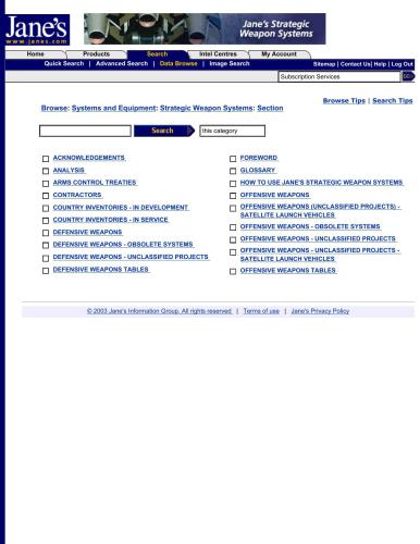 Jane's Strategic Weapon Systems 2003