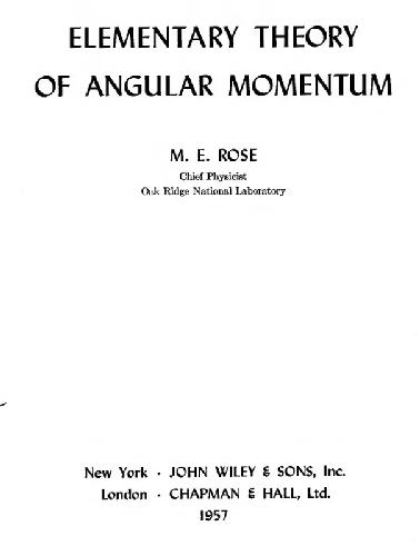 Elementary theory of angular momentum