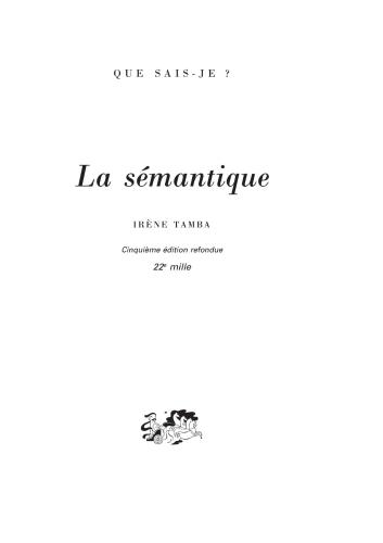 La Sémantique