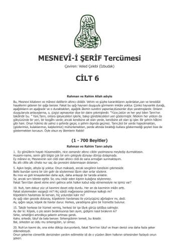 Mesnevî-i Şerif Cilt 06