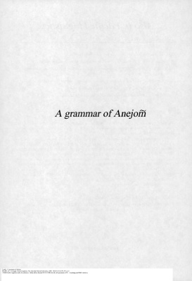 A Grammar of Anejom