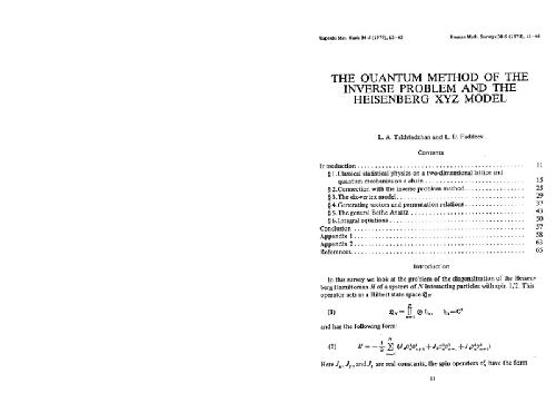 The quantum method of the inverse problem and the Heisenberg XYZ model