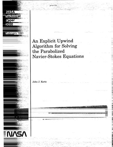 An explicit, upwind algorithm for solving the parabolized Navier-Stokes equations