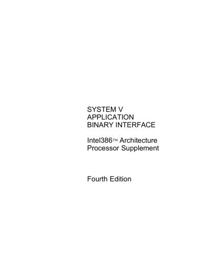 Intel386 Architecture Processor Supplement