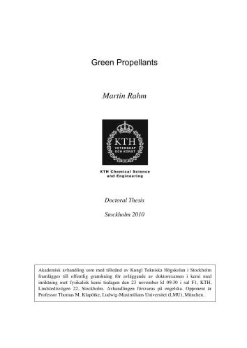 Green Propellants