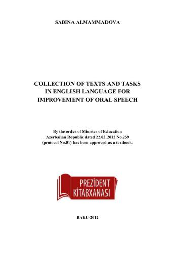 Collection of Texts and Tasks in English Language for Improvement of Oral Speech