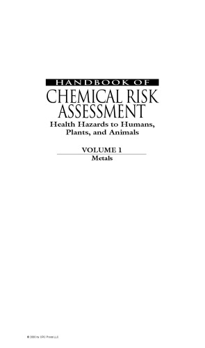 Handbook of Chemical Risk Assessment