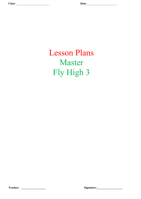 Lesson Plans Master Fly High 3