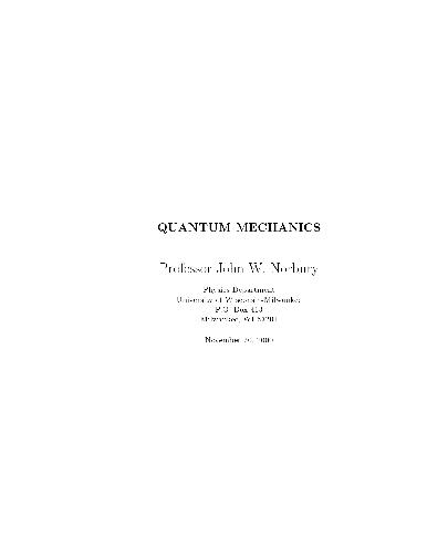 Undergraduate quantum mechanics