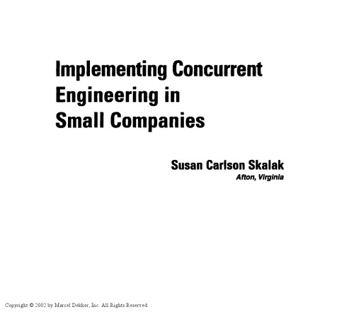 Implementing Concurrent Engineering in Small Companies