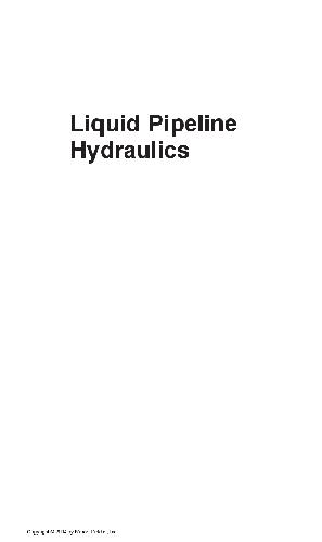 Liquid Pipeline Hydraulics