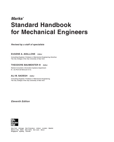 Marks Standard Handbook for Mechanical Engineers