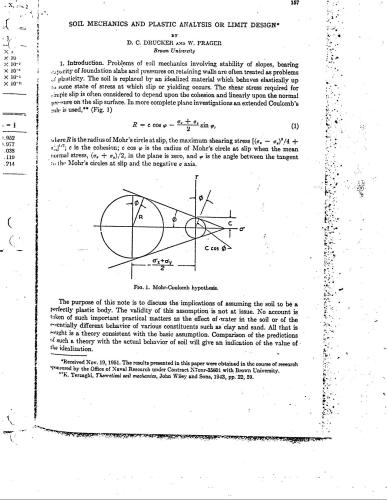 Soil Mechanics and Plastic Analysis for Limit Design