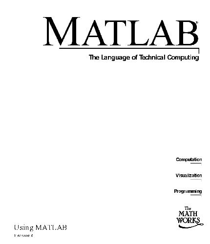 MatLAB 6 0 Using